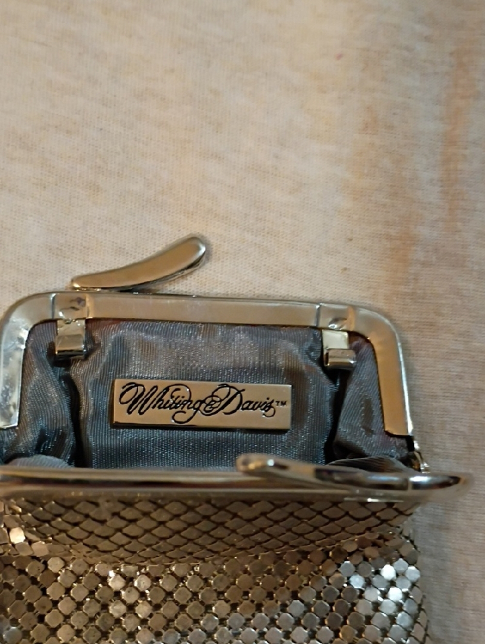 Whiting & Davis Silver-Tone Mesh Change Purse